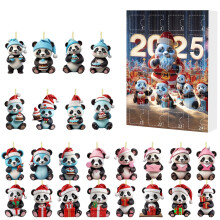 Panda Christmas Advent Calendar Acrylic 24-Day