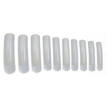 Witte nepnagels, ballet- en ballerina-stijl, doodskistmodel, volledige dekking, lange kunstmatige acrylnagels