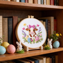 Easter Bunny Embroidery Complete DIY With Colorful Threads Needles And Easy For Beginners DIY Knitting DIY Easter Decorations