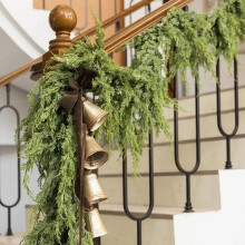 Guirlanda de Natal de Pinheiro com Luzes – Guirlanda Verde Artificial para Porta de Entrada, Lareira, Parede – Decoração de Inverno para Casa,