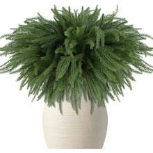 18" Norfolk Pine Branches, 16 Pack – Real Touch Artificial Greenery for Vase Filler, Table Centerpieces & Christmas Decor