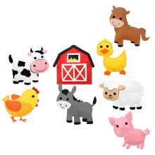 Felt Animals Sewing for Kids Stuffed Animals Craft and Sewing Set Nursery Sewing style C