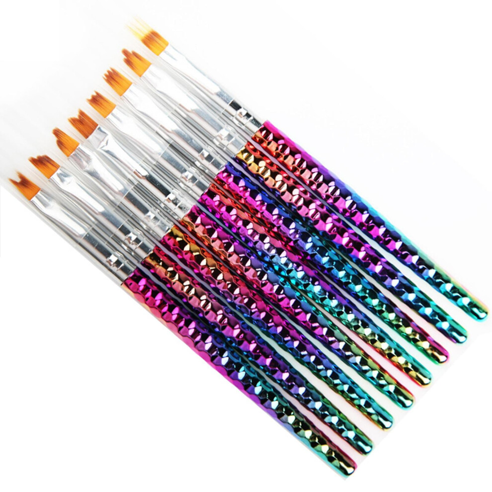 8pcs Nail Art Brush French Smile Half Moon Shape Drawing Brushes DIY Petal Flower Gradient Painting Brush Set Manicure Tools