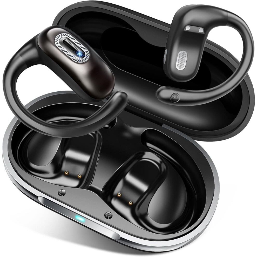 Open Ear Headphones, 5.4 Bluetooth, 50H Playtime, Air Conduction Ear Buds With Earhooks, Ipx7 Waterproof, Secure Fit Â Compatible With Ios/Android 9448990614479