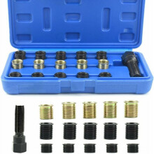 16 Pieces Spark Plug Thread Repair Kit, M14 x 1.25 mm Spark Plug Thread Repair Kit, M16 Tap with Portable Case, Spark Plug Repair Tool.