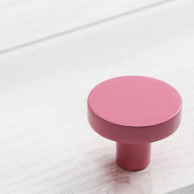 Moderne ronde kastknoppen (3,17 cm diameter), legering, enkel gat, elegant en duurzaam voor kasten, dressoirs, slaapkamer, keuken – roze