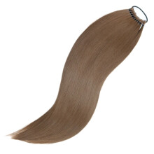 Extensiones de coleta con lazos elásticos, coletas postizas lisas de 61 cm de largo, postizo de cabello sintético natural para mujer.