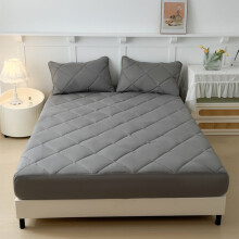 Waterproof Mattress Protector 150x200cm Queen Size | Polyester Laminated Foam | Sweatproof, Stain-Resistant | 360 Wrap | White/Gray