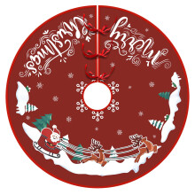Jupe de sapin de Noël courte en tissu peluche décoratif, idéale pour décorer la base et la maison pendant les fêtes de fin d'année.