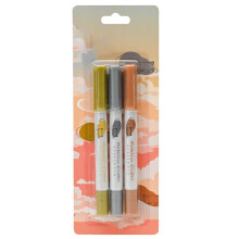 3Pcs Double Head Metallic Paint Pen Metallic Marker for Scrapbooking Painting on Stone, Metal, Paper, Glass, Wood Fabric
