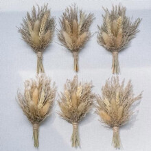 Mini dried flower bouquet pampas grass brown 6 pcs