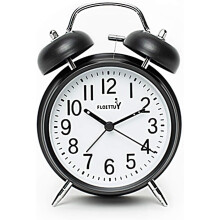 Alarm Clock for Deep Sleepers Black Twin Bell 4 Inch