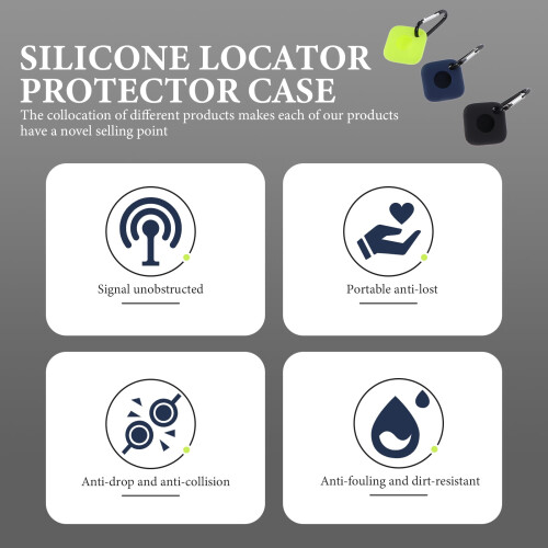3Pcs Silicone Protective Case Accessory Compatible with Keychain for Daily Use