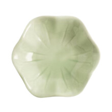 Ceramic trinket tray flower shape light green