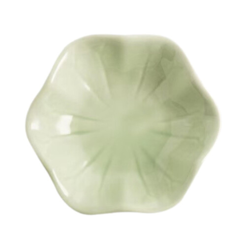 Ceramic trinket tray flower shape light green