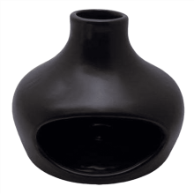 Elegant Ceramic Burner with Chimney - Perfect for Meditation, Yoga, and Aromatherapy Decor Gift Black