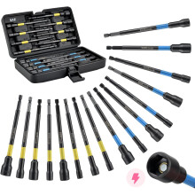 16-Pc Nut Driver Set for Impact Drill, 6" Extra-Long, Metric, 1/4" Hex Shank, with Sturdy Toolbox – DIY & Repair