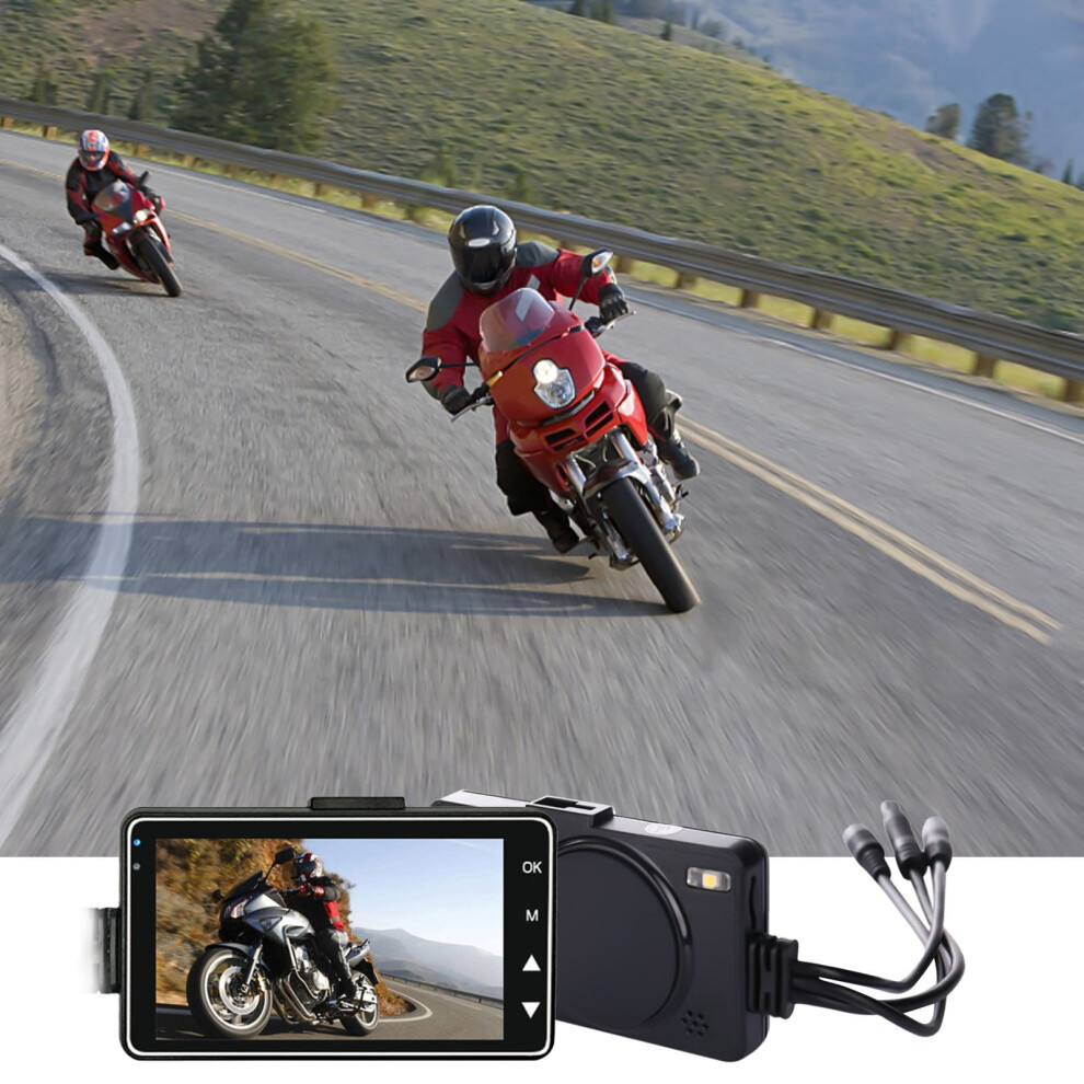 Motorcycle Dash Cam 1080P, Waterproof, 3.420.6", Hidden Bike Driving Recorder Â Compatible With Motorcycle Front & Rear 9329345306488