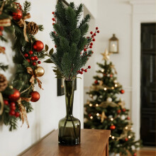 Tiges de cèdre artificiel décoratives pour Noël – Décoration intérieure/extérieure pour les fêtes et la Saint-Valentin, compatible avec les
