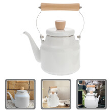 Vintage Enamel Teakettle with Anti-Scald Handle, Efficient Fast Boiling, Durable Stove Safe for Home Kitchen
