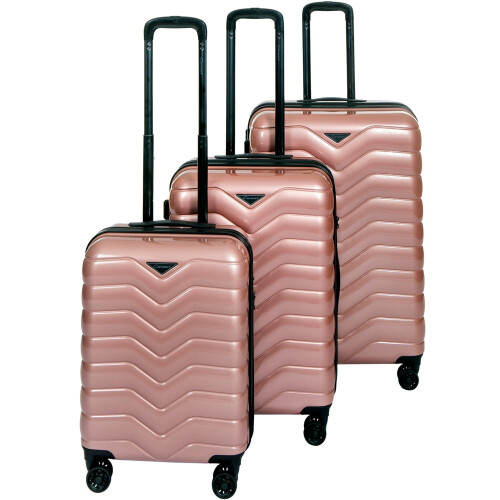 Set di valigie da 3 pezzi, rosa, Smygehuk