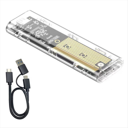 M.2NVMe SSD-kabinet USB3.2Gen2 10Gbps Transparent