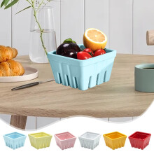 Panier à fruits épais avec passoire intégrée | Plastique résistant, étanche et antichoc | Multicolore | 13 x 13 x 7,5 cm