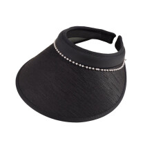 Opvouwbare fedora-zonnehoed voor dames met brede rand en kinband.