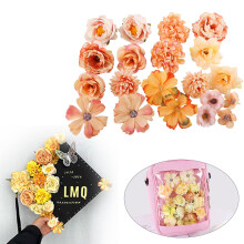 Mini guirlanda de rosas artificiais e flores silvestres multicolorida 1,1-3,9