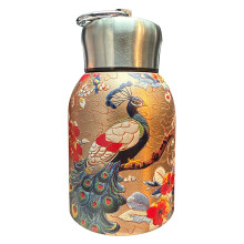 Gobelet isotherme portable MOPOOR avec poignée et couvercle à paille, en acier inoxydable étanche, pour boissons chaudes et froides, compatible
