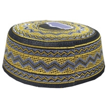 Moslim gebedsmutsen voor mannen, geborduurde petten zonder rand, zachte comfortabele etnische hoed, Indiase ronde tulband, Kufi gebedsmuts