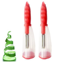 Épluche-pommes de terre avec boîte de rangement - 2 épluche-fruits et légumes en acier inoxydable pour éplucher rapidement pommes de terre,