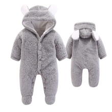 Babywinterjumpsuit met capuchon, grijs, 6-9 maanden