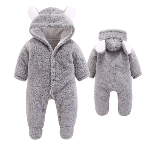 Baby-Winteroverall mit Kapuze, grau, 6-9 Monate