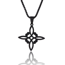 Colier cu nod celtic, amuletă cu nod de vrăjitoare, pandantiv pentru claviculă, lanț cu noroc, simbol de protecție, colier choker pentru femei