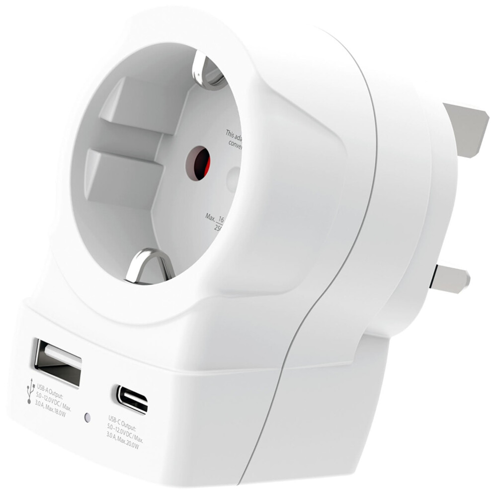 Photos - Charger Skross EU to UK Plug Adapter, USB-A/USB-C 20W PD Grounded