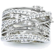 Silver Rose Gold Braided Wrap Knot Style Promise Statement Cocktail Party Ring