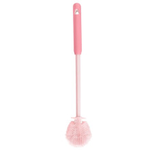 Cepillo de silicona para biberones con mango largo y cerdas suaves,