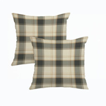 Ensemble de 2 housses de coussin à carreaux, vert sauge, gris et vichy