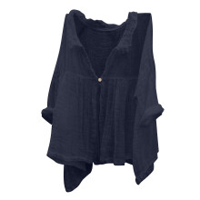 Hauts en coton et lin unis pour femmes R