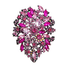 Broche de flor de cristal de aleación estilo vintage, 1 pieza