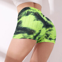 Shorts de ioga de cintura alta com controle abdominal, textura que levanta o bumbum e modela a região abdominal, compatíveis com todos os tipos de