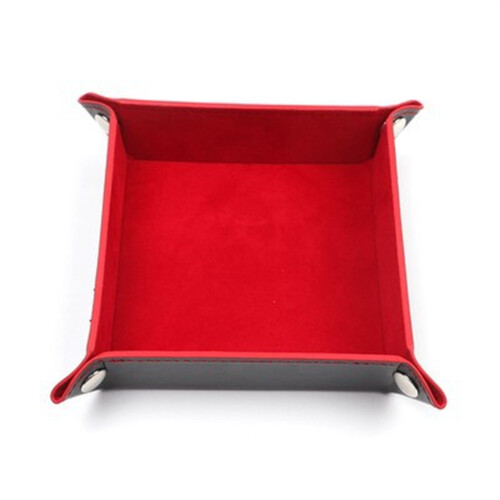 PU Leather Folding Square Rectangular Tray Sundries Storage Box Desktop Game Dice Storage Tray