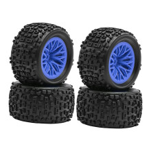 4 deler RC-bildekk RC-felger reservedeler høytytende gummi for 1:18-skala firehjulstrekk monstertruck granitt