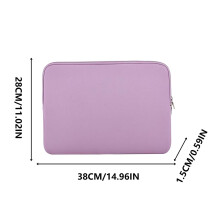 Soft padded neoprene laptop sleeve with secure zipper, compatible with 13-15.6" laptops, for travel, campus & daily commute