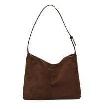 Crossbody kabelky pre ženy, Dámska kabelka cez rameno z imitácie semišu s nastaviteľným popruhom na každodenné cesty do práce (kávová)