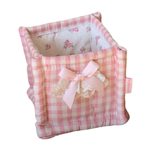 D Foldable Decorative Storage Container Soft Fabric Design Blends With Any Decor Use Under Sink In Cabinet Or On Open Shelving