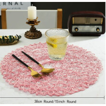 4 pcs (mats only) round table mats ins coasters pot mats bowl mats household paper straw woven western food mats dining table insulation mats