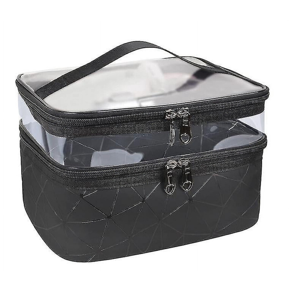 Miman Makeup Bags Double Layer Travel Cosmetic Cases Make Up Organizer