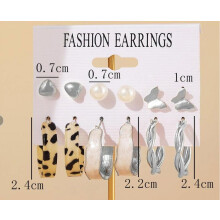 6-Pc Pearl Chain Drop Earrings Set for Women, Hypoallergenic Stud & Dangle Hoops – Birthday Party Jewelry